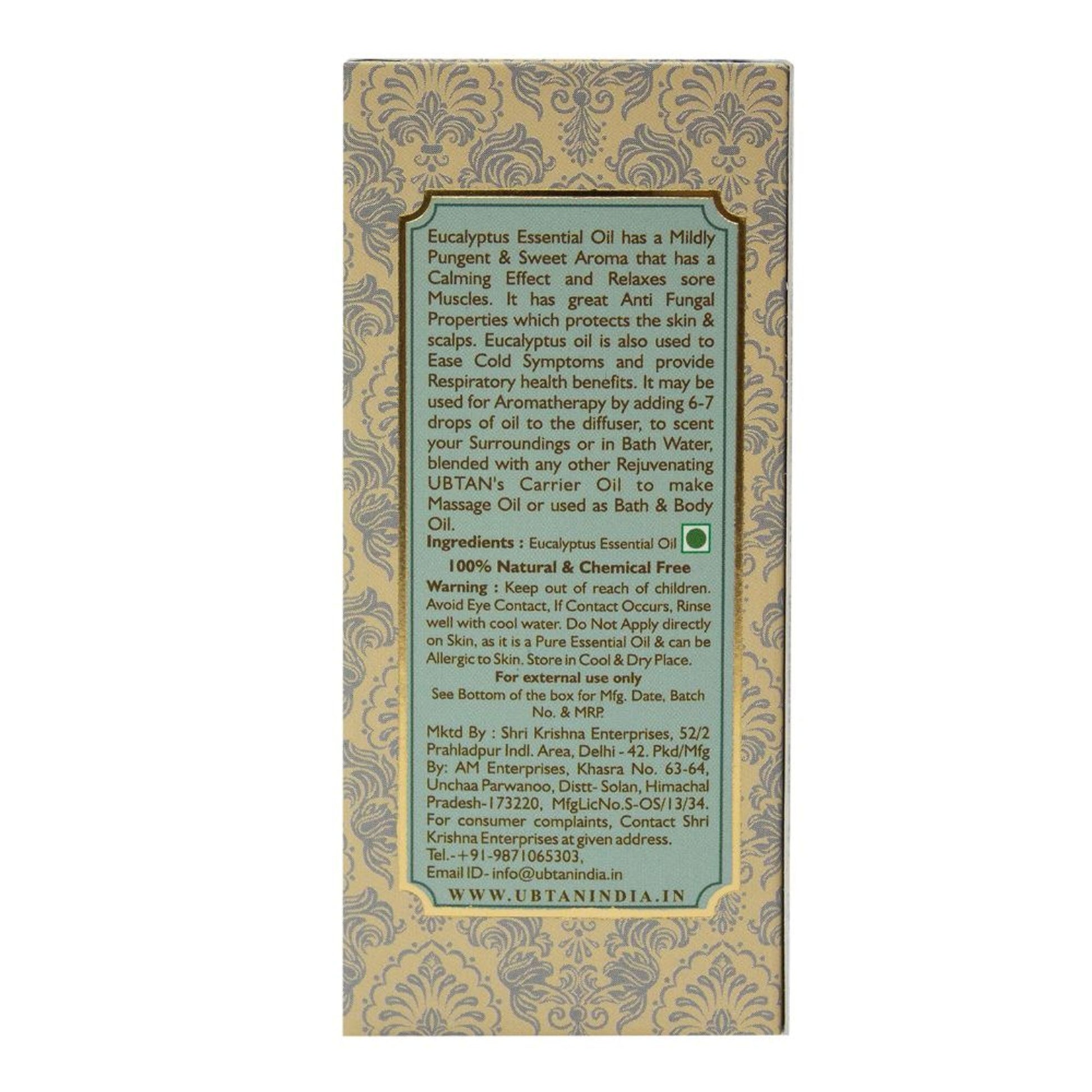 Rejuvenating UBTAN Eucalyptus Essential Bath & Body Oil
