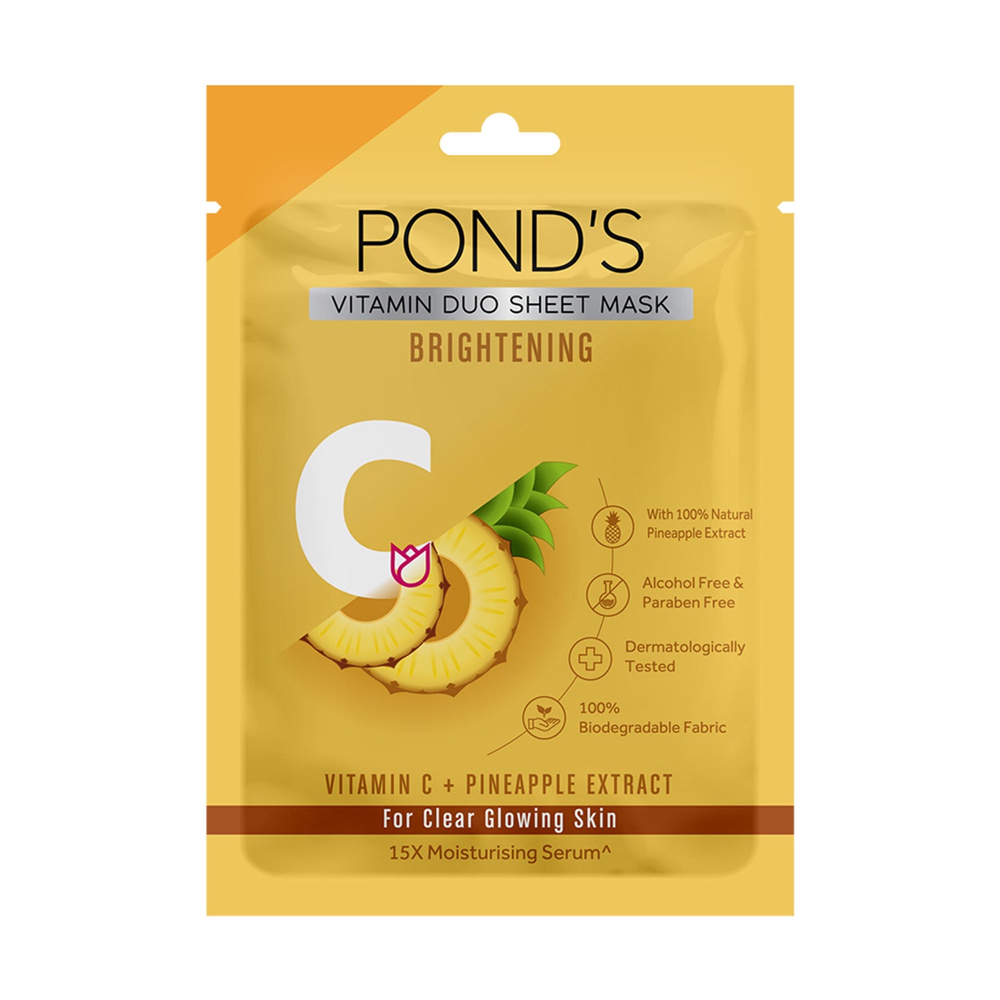 Ponds Vitamin With 100% Natural Extracts Sheet Mask - Pineapple