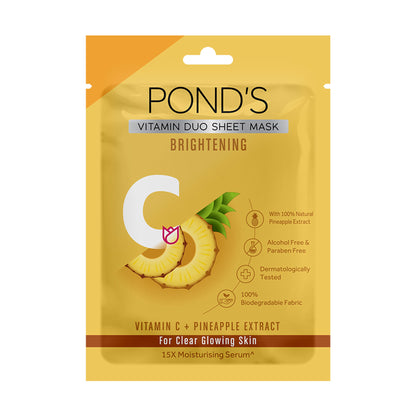 Ponds Vitamin With 100% Natural Extracts Sheet Mask - Pineapple
