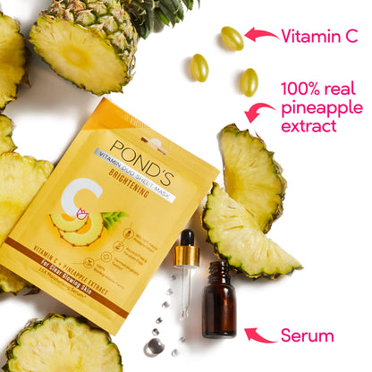 Ponds Vitamin With 100% Natural Extracts Sheet Mask - Pineapple