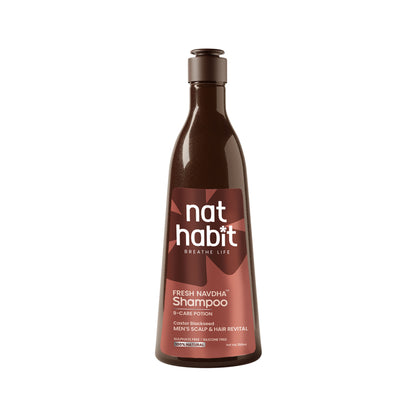 Nat Habit Castor Blackseed Navdha Shampoo, Sulphate Free Shampoo For Manageable Hair, Men'S Revital