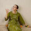 Dhiyona IE Embroidered Straight Tunic With Trousers Co-Ords