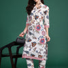 Dhiyona IE Floral Printed Regular Pure Cotton Kurta with Trousers