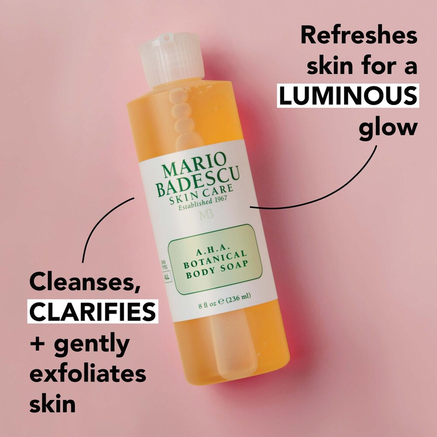 Mario Badescu Exfoliating and Brightening A.H.A Botanical Body Wash with Glycolic Acid