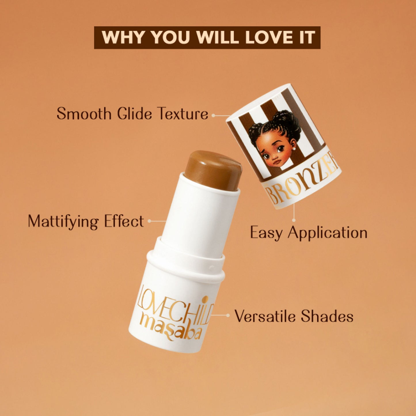 LoveChild Masaba Mini Masaba Bronzer Stick - Baby Kisses