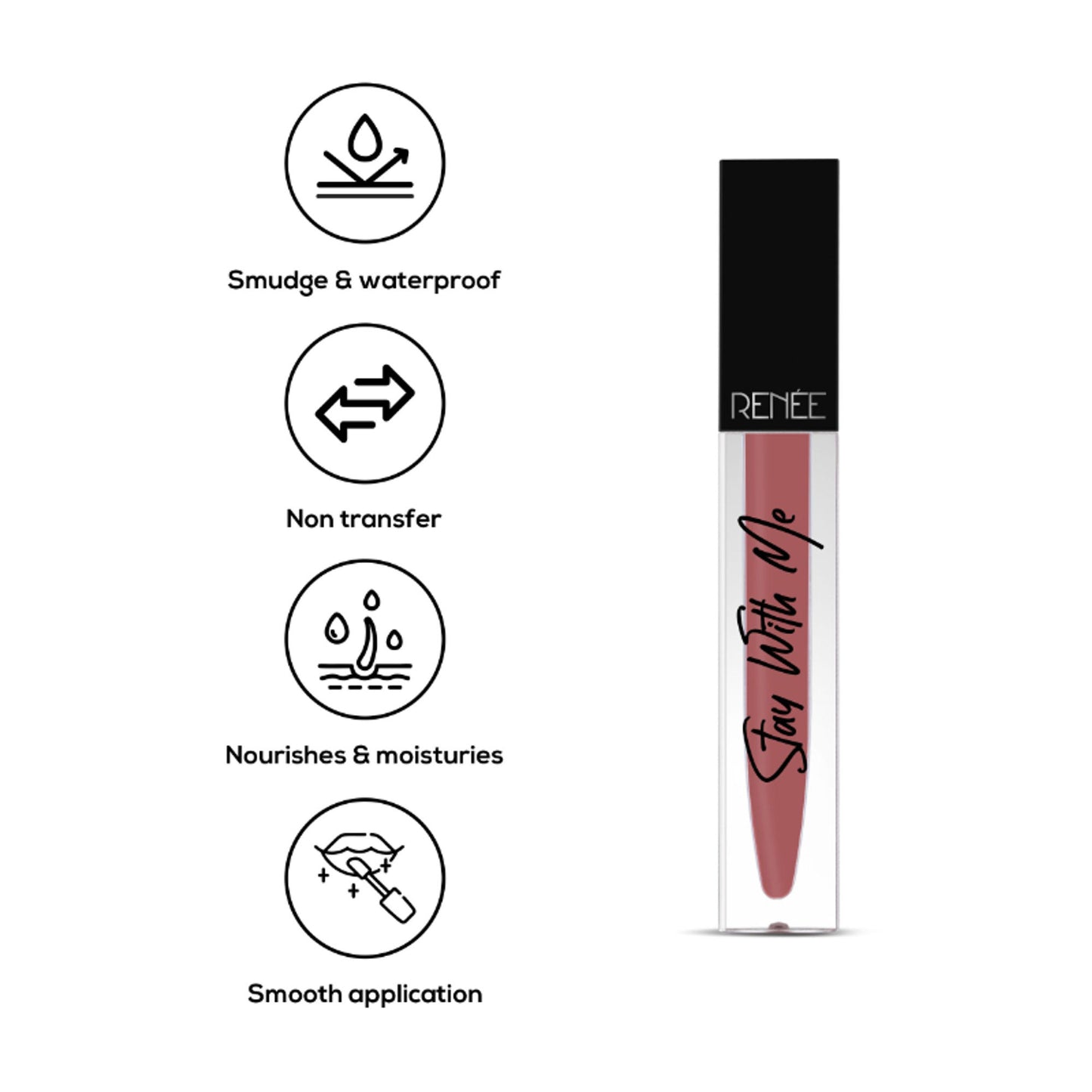 Renee Cosmetics Stay With Me Matte Lip Color - Desire For Brown