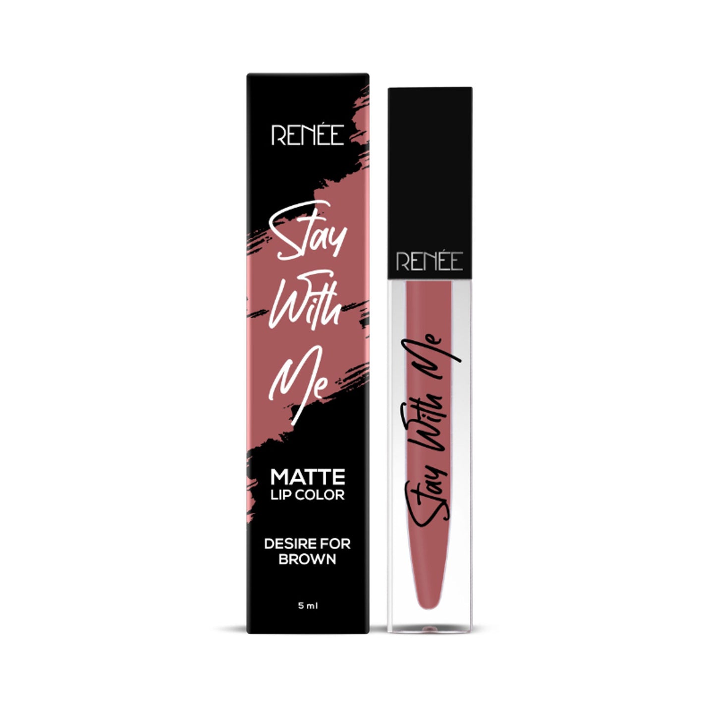 Renee Cosmetics Stay With Me Matte Lip Color - Desire For Brown