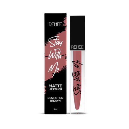 Renee Cosmetics Stay With Me Matte Lip Color - Desire For Brown