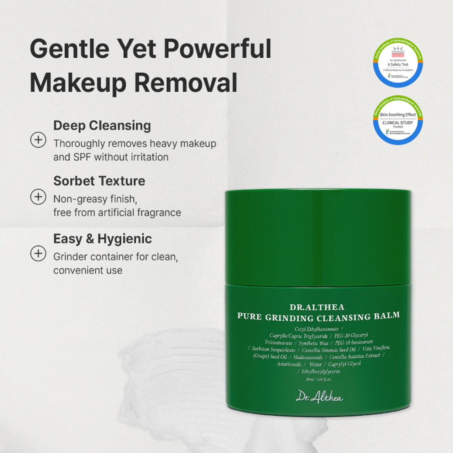 Dr.Althea Pure Grinding Cleansing Balm: Gentle Oil-Based Makeup Remover & Pore Cleanser