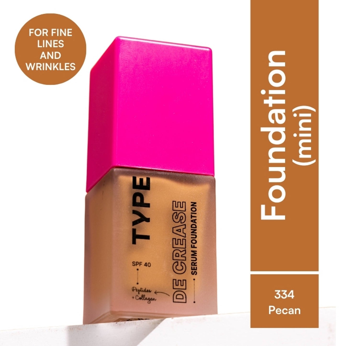 TYPE Beauty De Crease Foundation - 334 Pecan