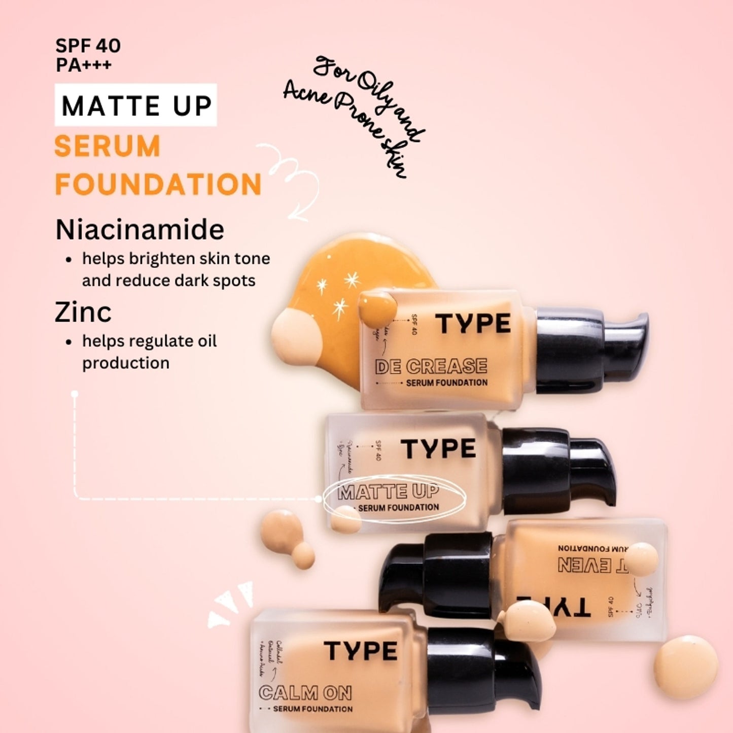 TYPE Beauty Matte Up Foundation - 334 Pecan