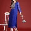 Indyancart IE Leheriya Embroidered Gotta Patti Georgette Kurta