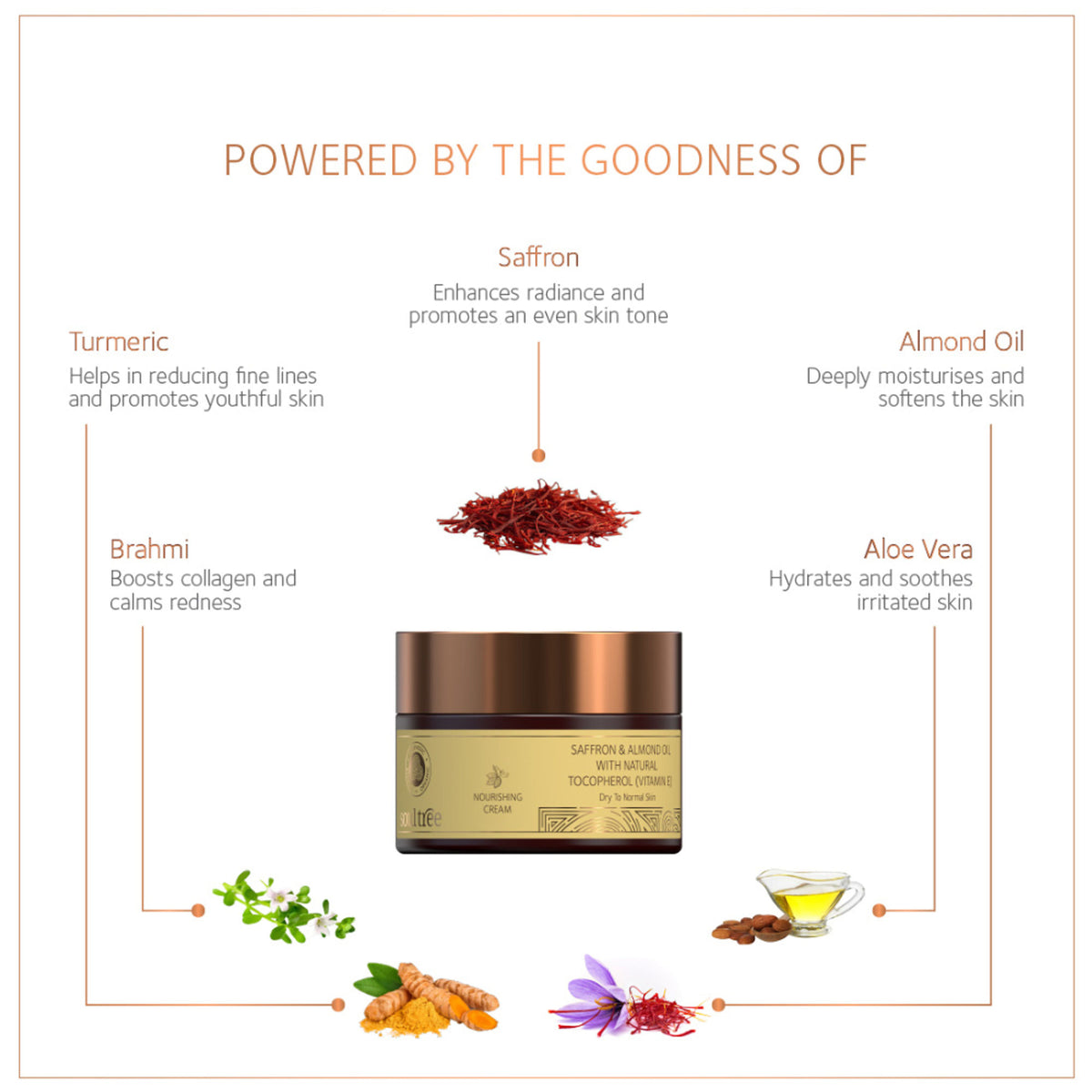 SoulTree Nourishing Cream - Saffron & Almond Oil with Natural Vitamin E