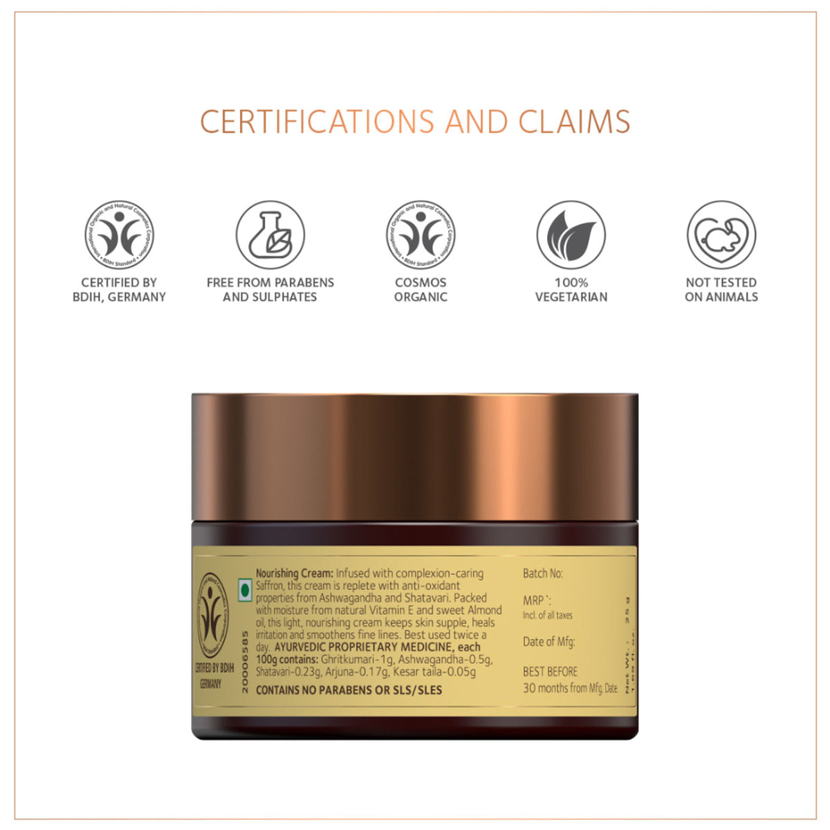 SoulTree Nourishing Cream - Saffron & Almond Oil with Natural Vitamin E
