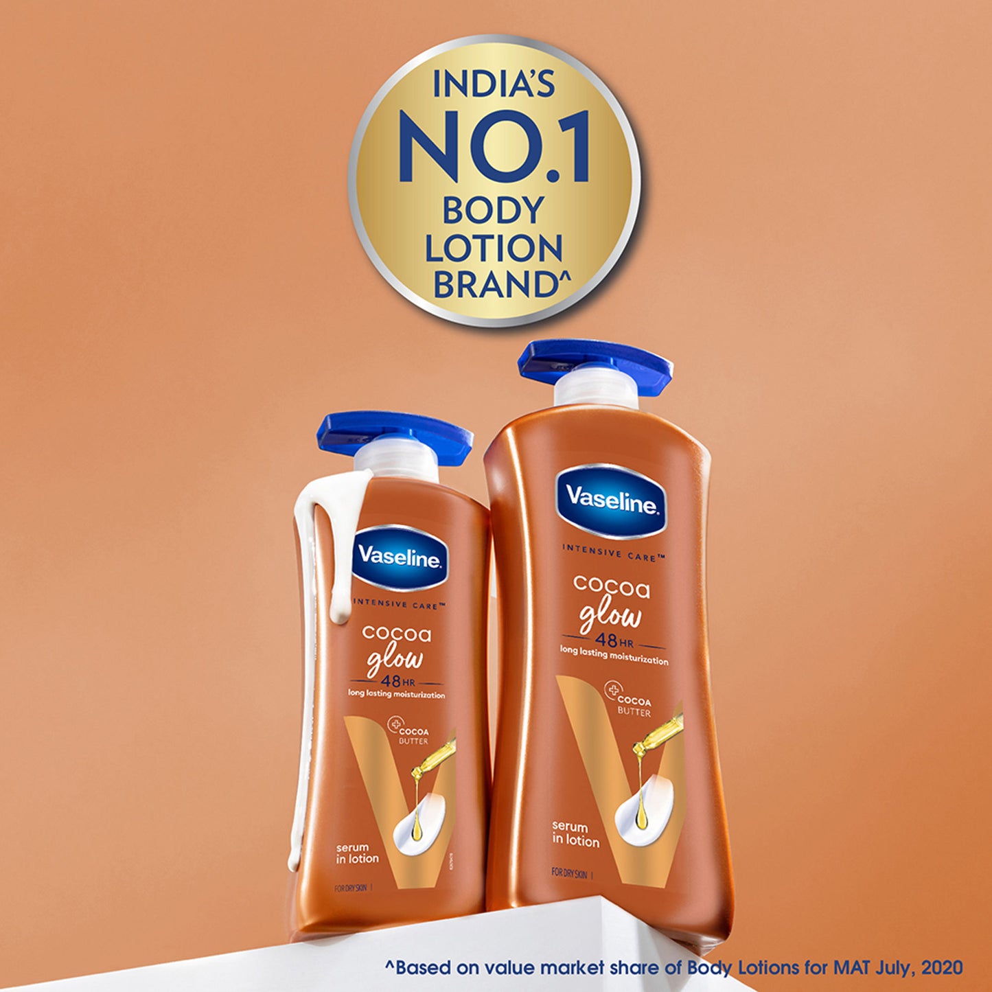 Vaseline Cocoa Glow Serum In Lotion, 600 ml , 100% Pure Cocoa & Shea Butter for Glowing & Soft Skin
