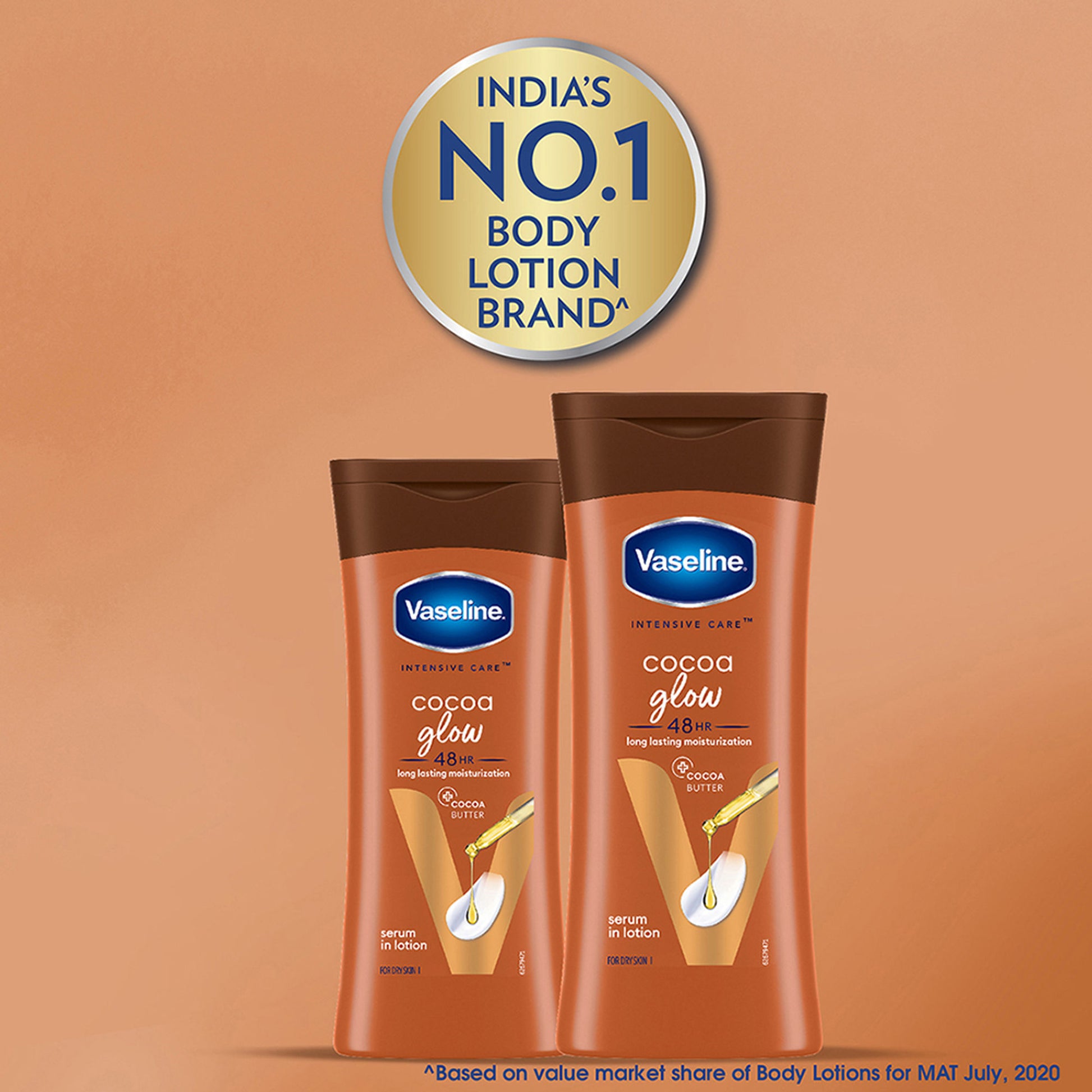Vaseline Cocoa Glow Serum In Lotion, 600 ml , 100% Pure Cocoa & Shea Butter for Glowing & Soft Skin