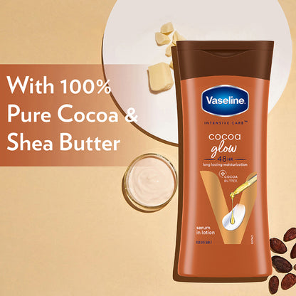 Vaseline Cocoa Glow Serum In Lotion, 600 ml , 100% Pure Cocoa & Shea Butter for Glowing & Soft Skin