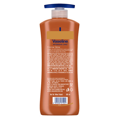 Vaseline Cocoa Glow Serum In Lotion, 600 ml , 100% Pure Cocoa & Shea Butter for Glowing & Soft Skin