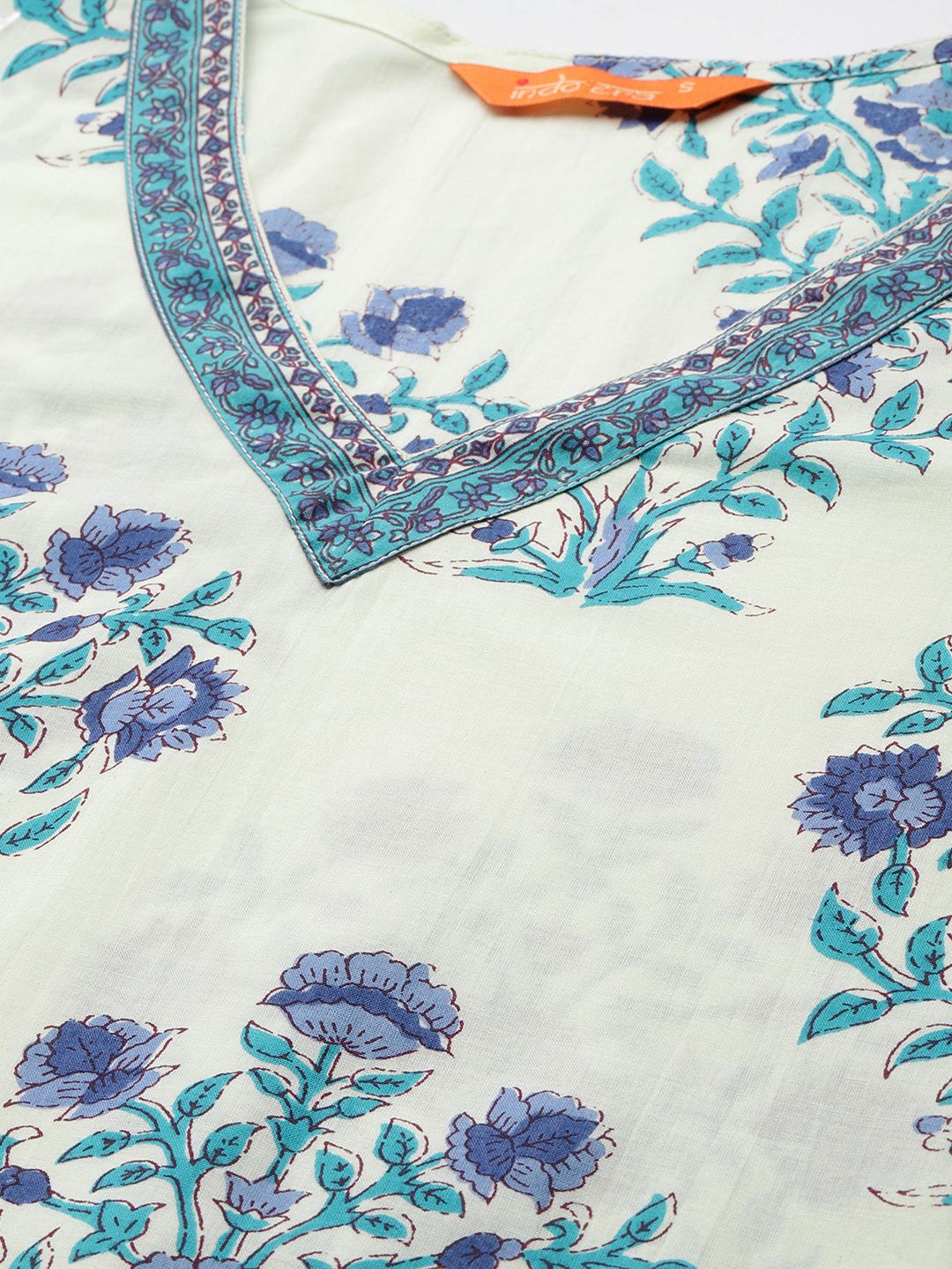 Indyancart IE Women Floral Printed Regular Pure Cotton Kurta with Trousers & With Dupatta