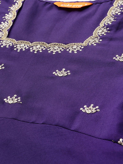 Indyancart IE Ethnic Motifs Embroidered Regular Kurta with Trousers & Dupatta