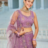 Purple net with Coding & Zarkan embroidery  Lehenga choli & Dupatta
