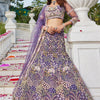 Purple net with Coding & Zarkan embroidery  Lehenga choli & Dupatta