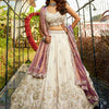 Women's Cream colour tissue Fabric with Sequinse & Thread embroidery Lehenga choli & Dupatta