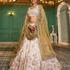 Women's Cream colour tissue Fabric with Sequinse & Thread embroidery Lehenga choli & Dupatta