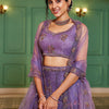 Purple net with Coding & Zarkan embroidery  Lehenga choli & Dupatta
