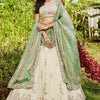 Women's Cream colour tissue Fabric with Sequinse & Thread embroidery Lehenga choli & Dupatta