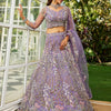Mauve net and Coding & Zarkan embroidery  Lehenga choli & Dupatta