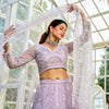Lavdender net with Beads & Zarkan embroidery  Lehenga choli & Dupatta