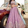 Women's Lavender Georgette Sequins embroidery Lehenga choli & Dupatta