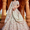 Women's Cream colour Tissue Sequinse embroidery Lehenga choli & Dupatta