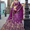 Women's Burgundy Tissue Handwork cutdana embroidery Lehenga choli & Dupatta
