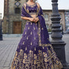 Women's Purple Tissue Handwork cutdana embroidery Lehenga choli & Dupatta