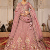 Women's Pink colour Tissue Sequinse embroidery Lehenga choli & Dupatta