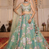 Women's Sea Green Net Sequinse embroidery Lehenga choli & Dupatta