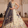 Women's Cream colour Tissue Sequinse embroidery Lehenga choli & Dupatta