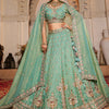 Women's Lime green colour Tissue Sequinse embroidery Lehenga choli & Dupatta