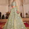 Women's Lime Green Tissue Fabric Sequins embroidery Lehenga choli & Dupatta