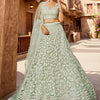 Women's Lime Green Net Sequinse embroidery Lehenga choli & Dupatta