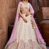 Women's Cream Georgette Sequins embroidery Lehenga choli & Dupatta