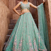 Women's Sea Green colour Tissue Sequinse embroidery Lehenga choli & Dupatta