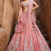Women's Pink colour Tissue Sequinse embroidery Lehenga choli & Dupatta