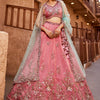 Women's Pink Tissue Sequinse embroidery Lehenga choli & Dupatta