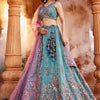 Women's Blue Tissue Sequinse embroidery Lehenga choli & Dupatta