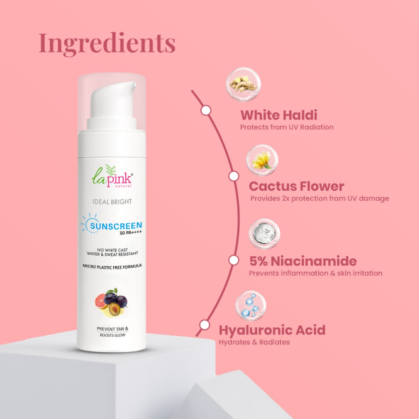 La Pink Ideal Bright Sunscreen SPF 50 PA++++ UVA + UVB