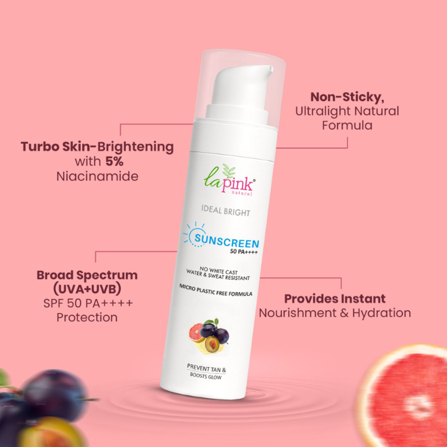 La Pink Ideal Bright Sunscreen SPF 50 PA++++ UVA + UVB