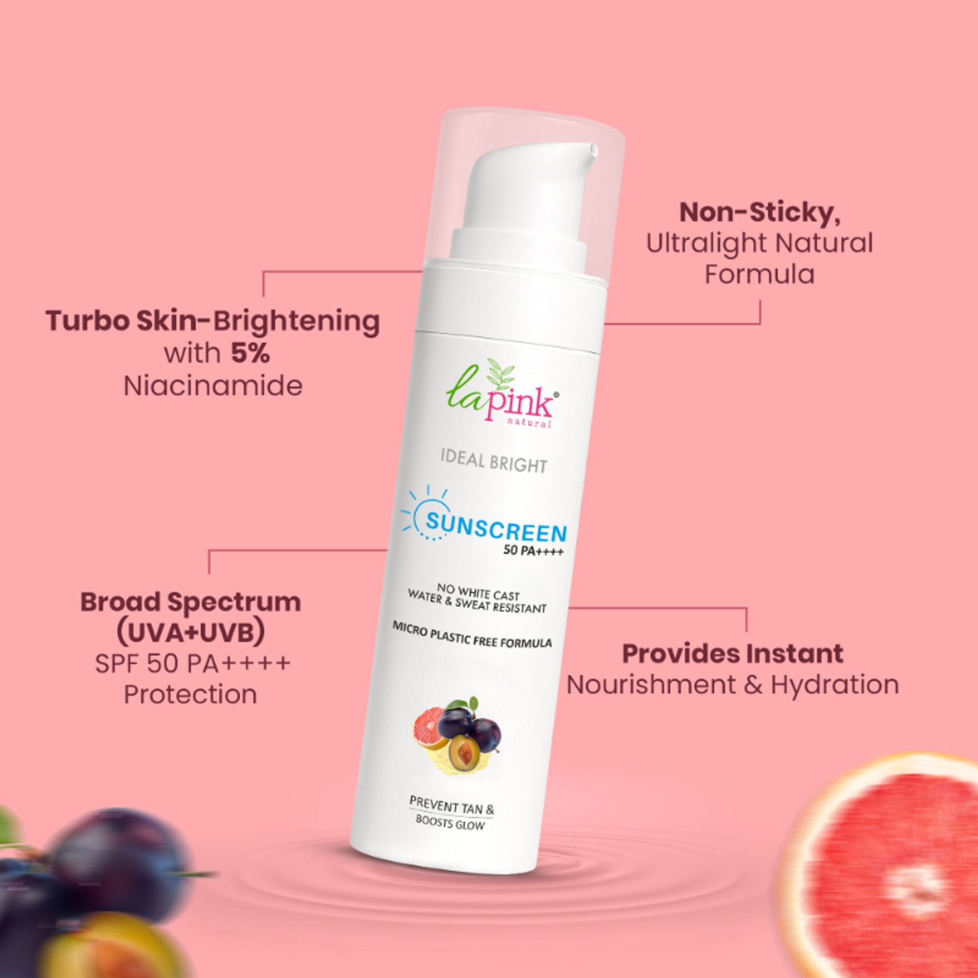 La Pink Ideal Bright Sunscreen SPF 50 PA++++ UVA + UVB